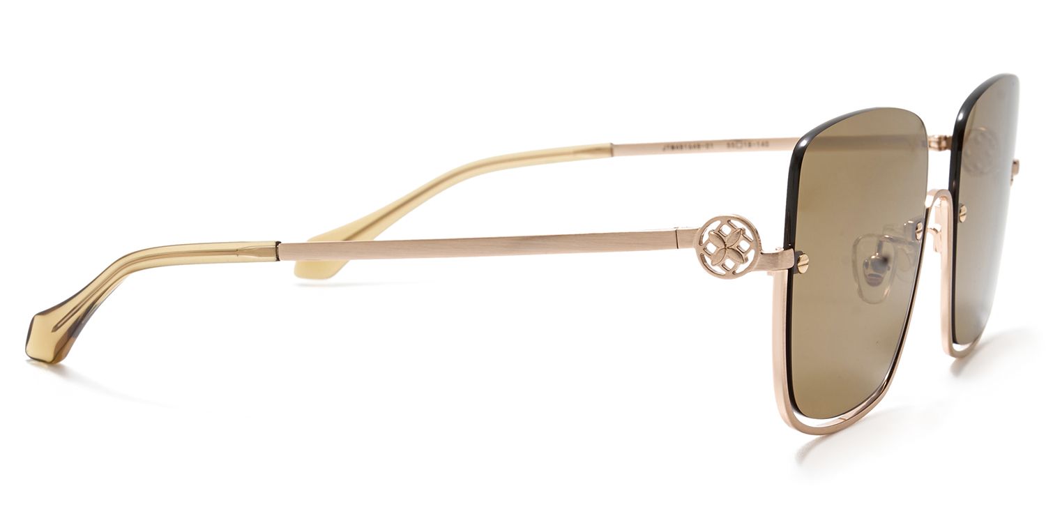 Women's Half Rim Beige Sunglasses2