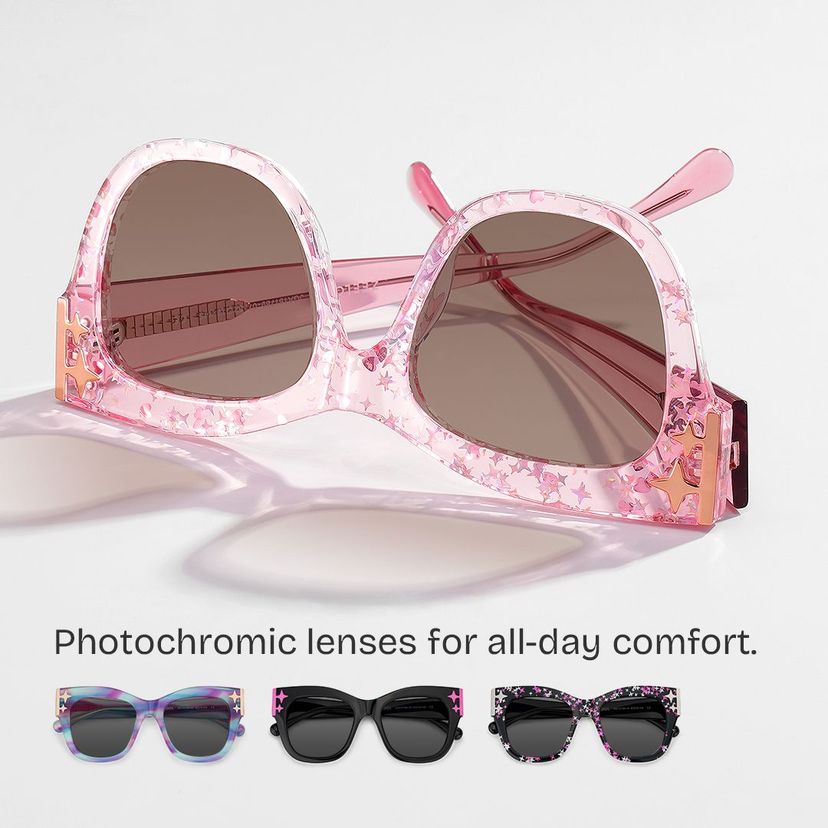 Minfia Pink Square Sunglasses