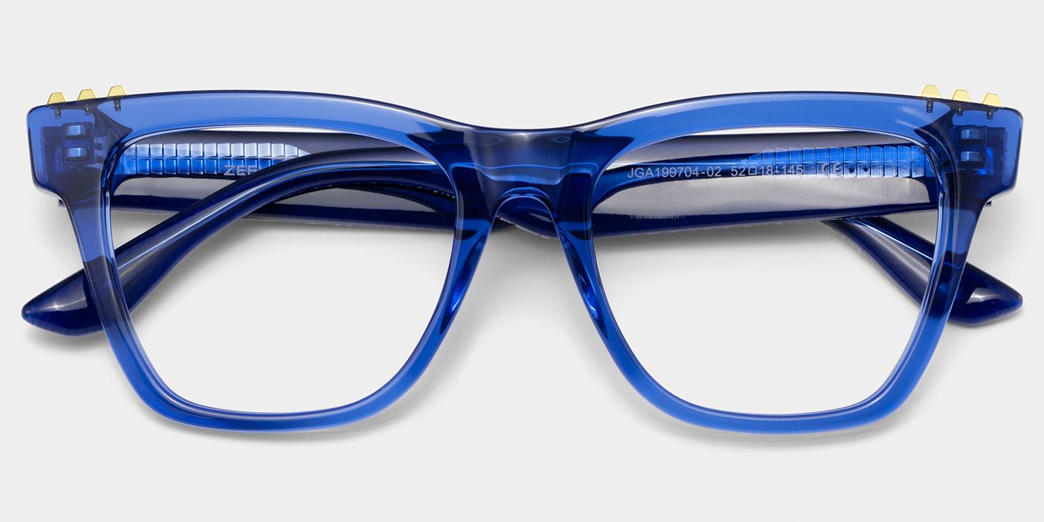 Soren Square Blue Frame Eyeglasses for Woman| ZEELOOL Canada2