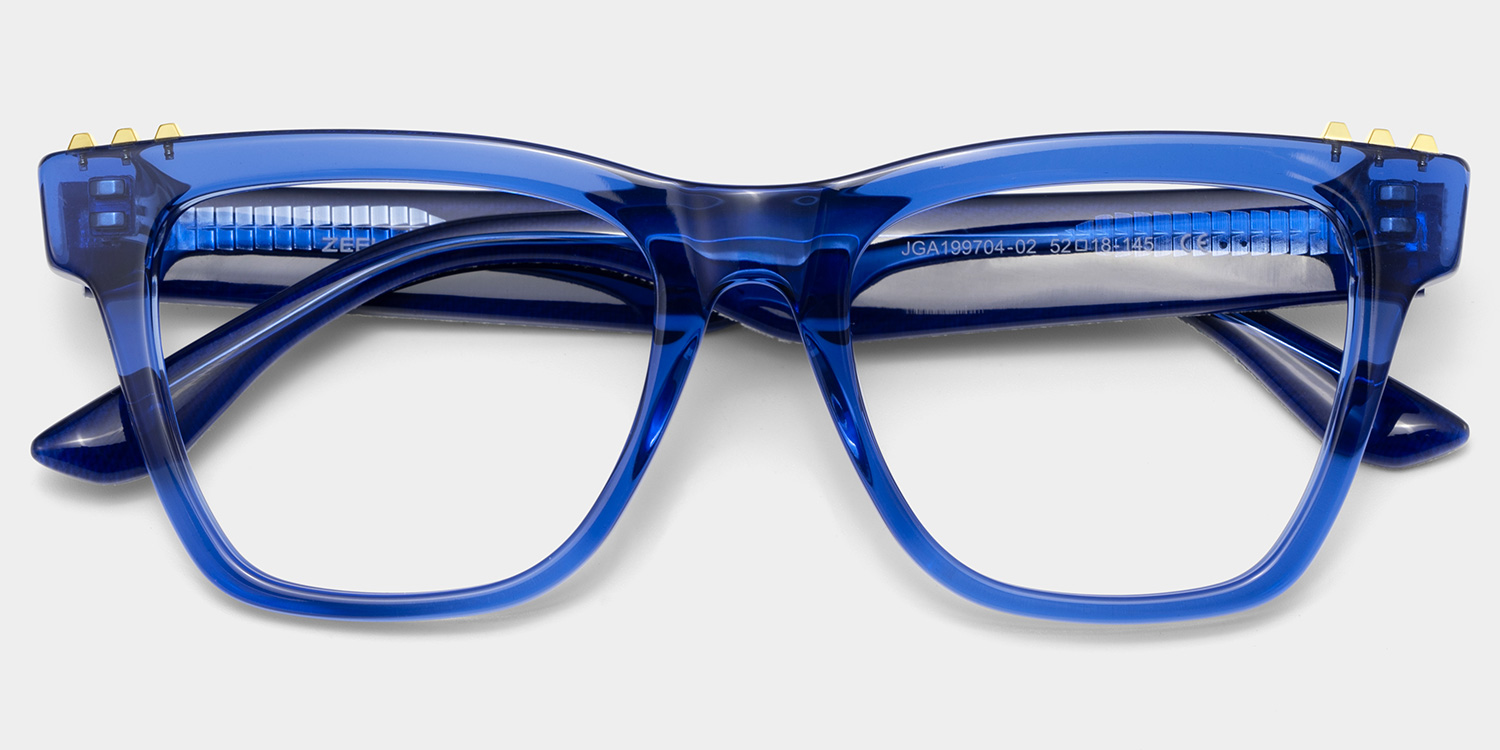 Soren Square Blue Frame Eyeglasses for Woman| ZEELOOL Canada2