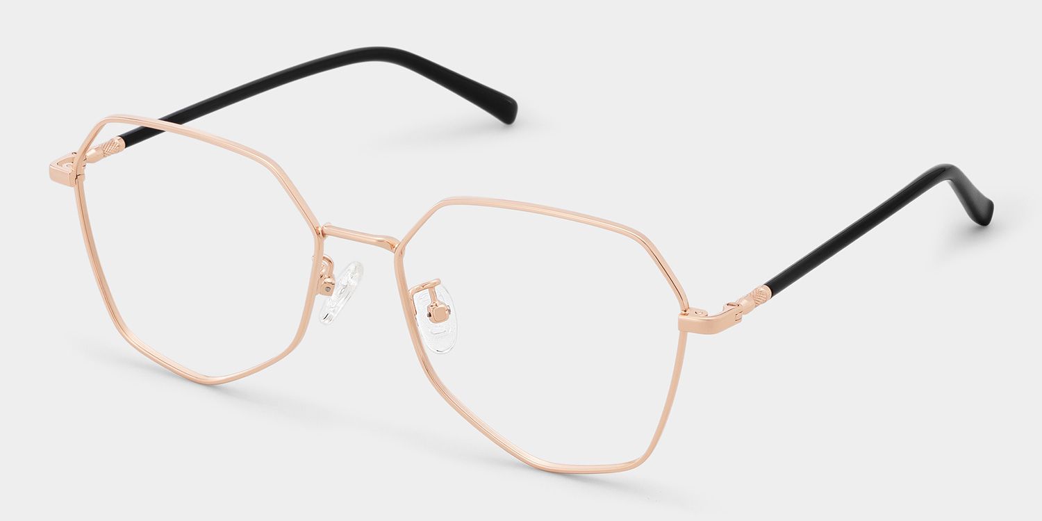 Bivins Geometric Gold Thin Frame Glasses | ZEELOOL Canada2