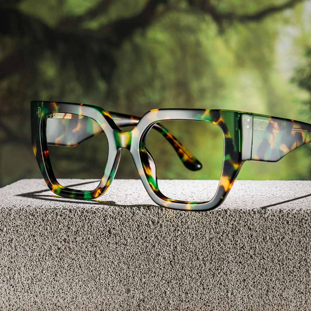 Viva Green Tortoise Frame Glasses with Square Frame Online | ZEELOOL Canada0