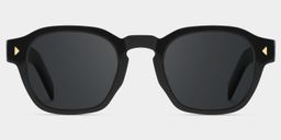 Leilani Rectangle Black Polarized Sunglasses0