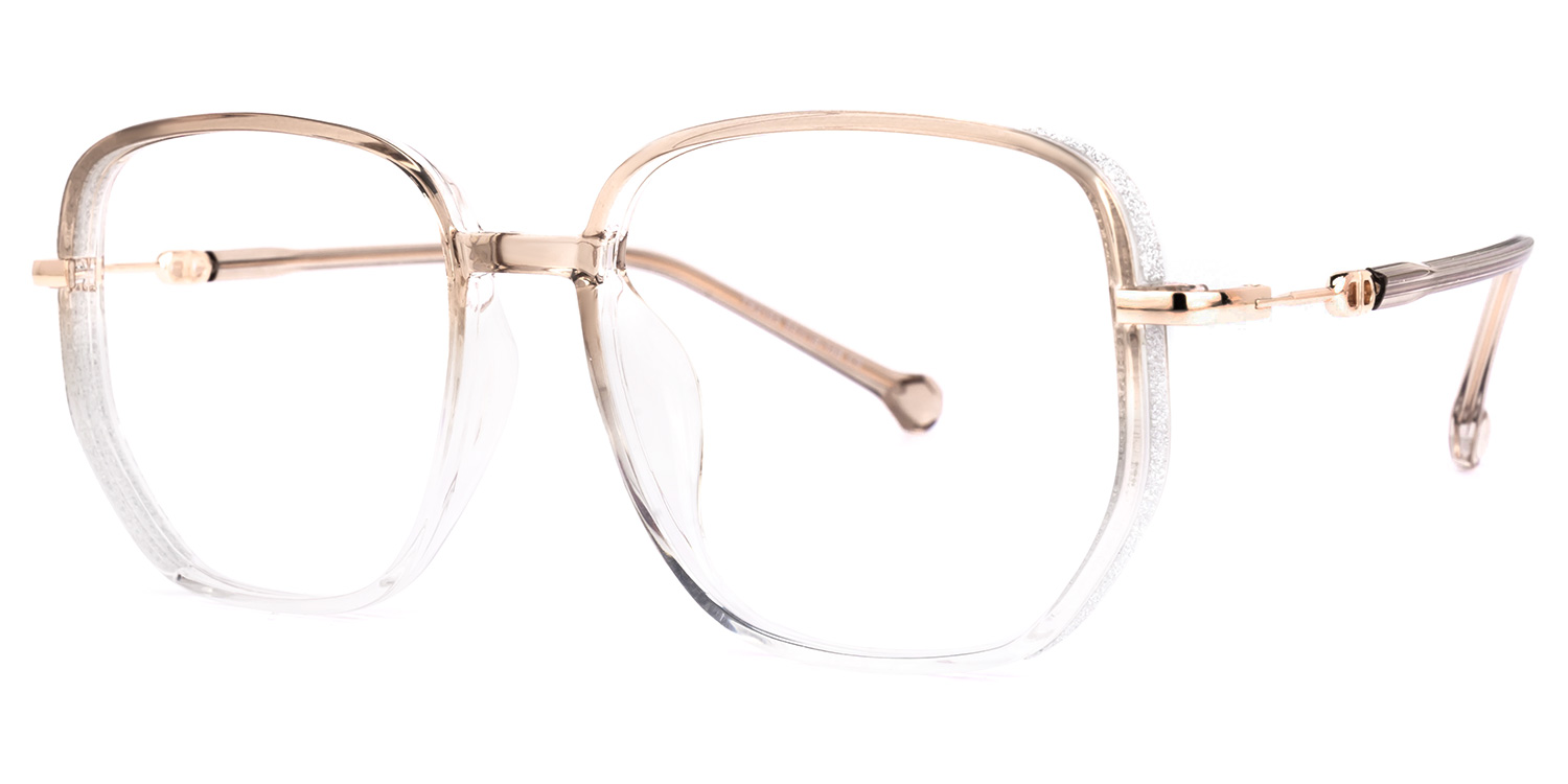 Joana Geometric Beige Glasses1