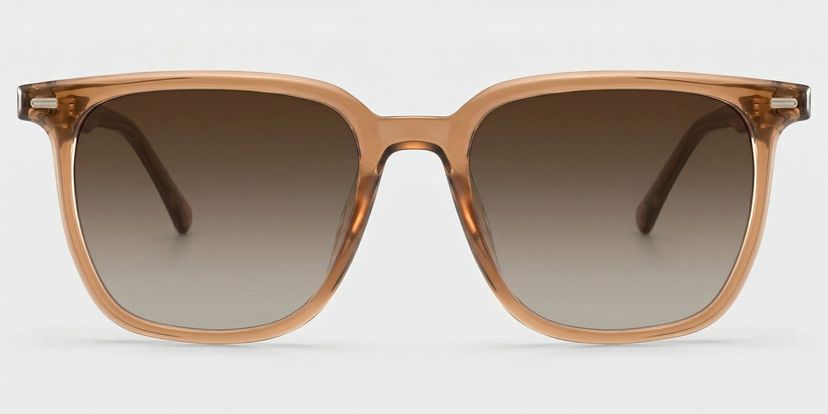 Eliza Light Brown Square Sunglasses