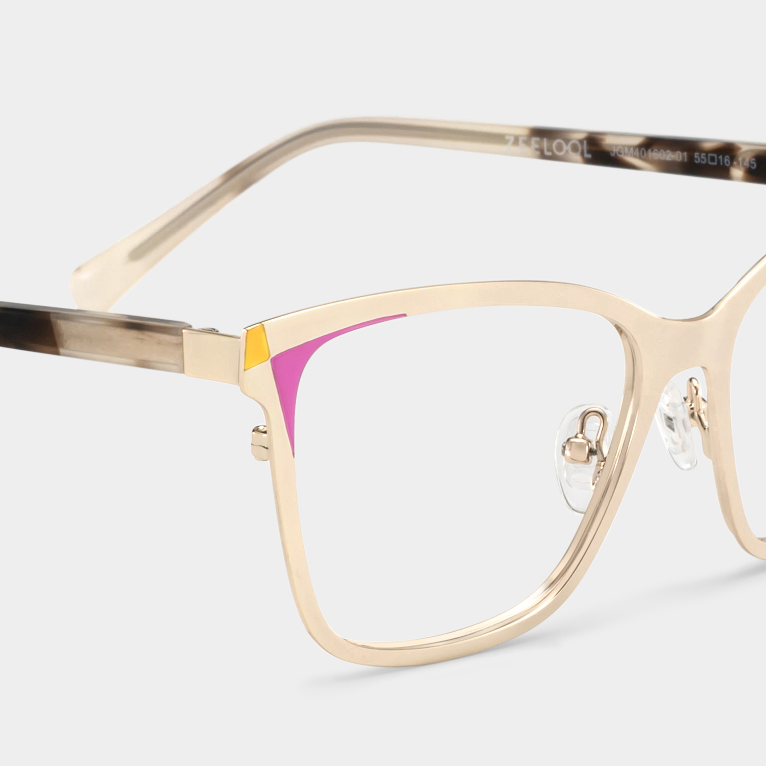 Elise Gold Frame Glasses with Rectangle Frame Online | ZEELOOL Canada5
