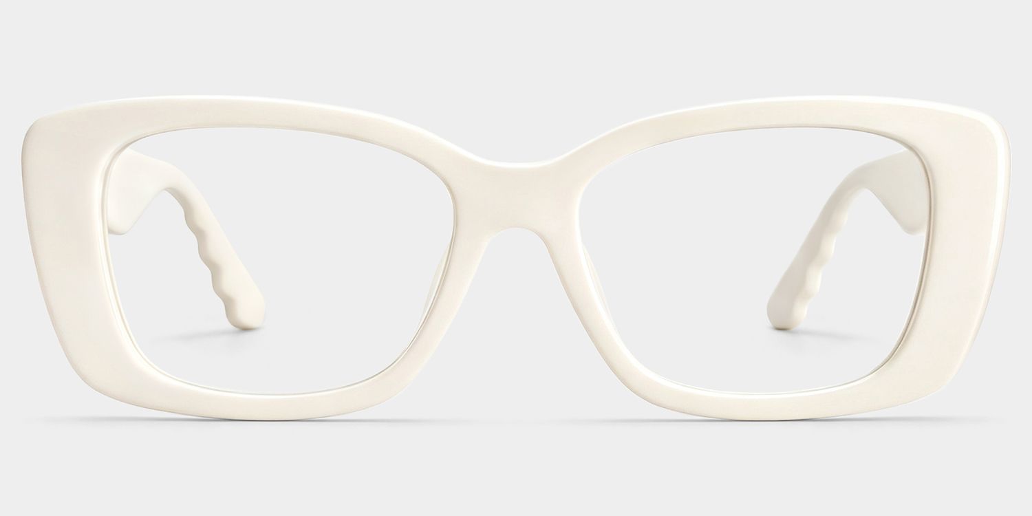 Hannah White Rectangle Frame Eyeglasses | ZEELOOL1