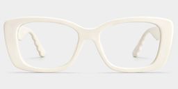 Hannah White Rectangle Glasses1