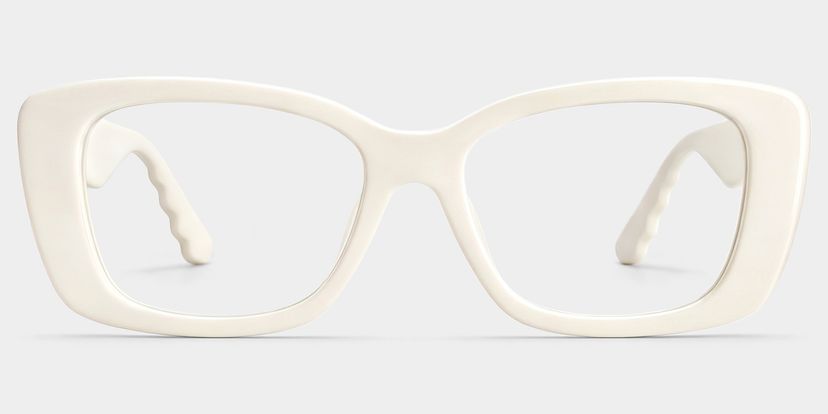 Hannah White Rectangle Glasses