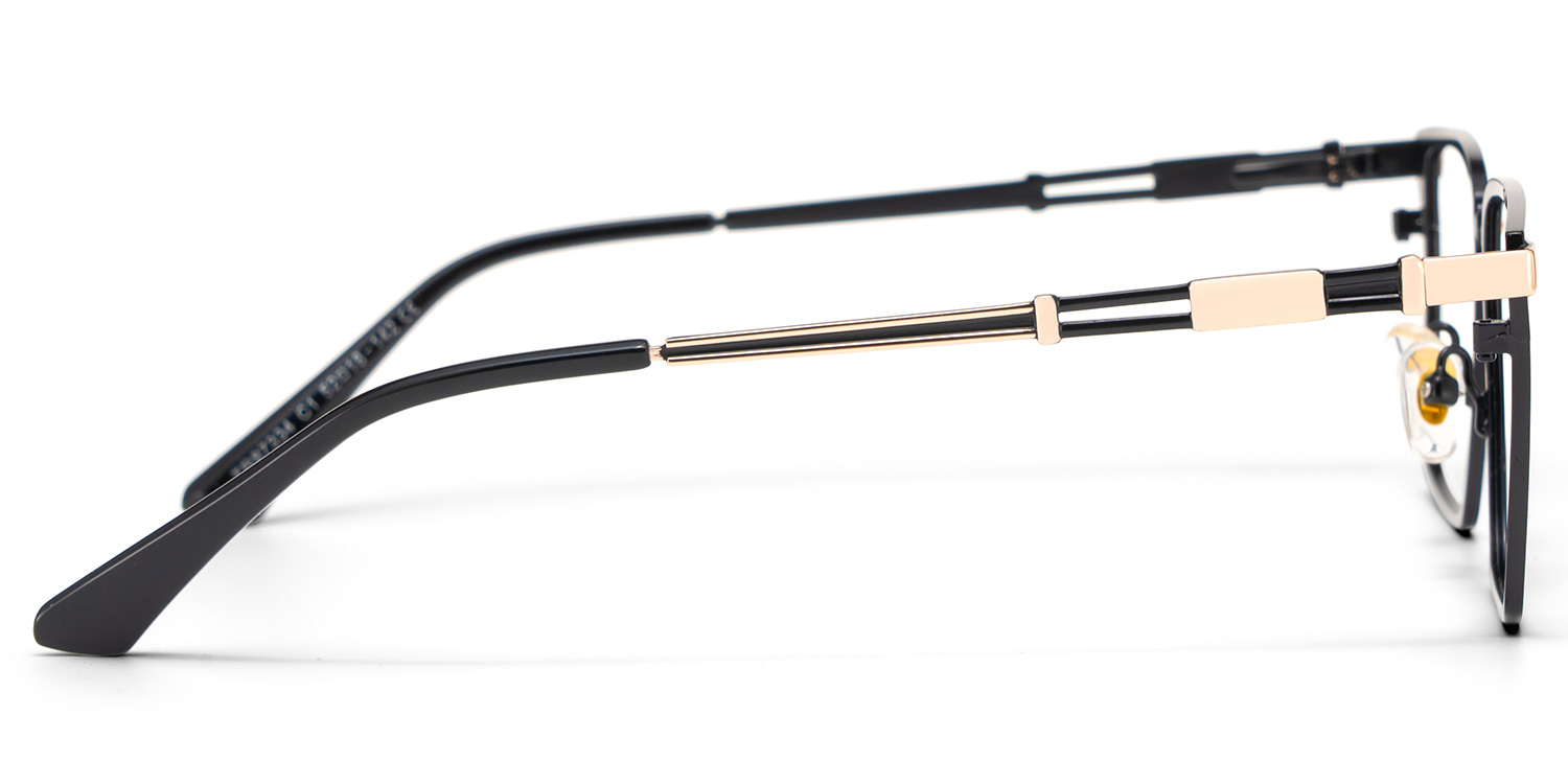Finn Rectangle Black Glasses3