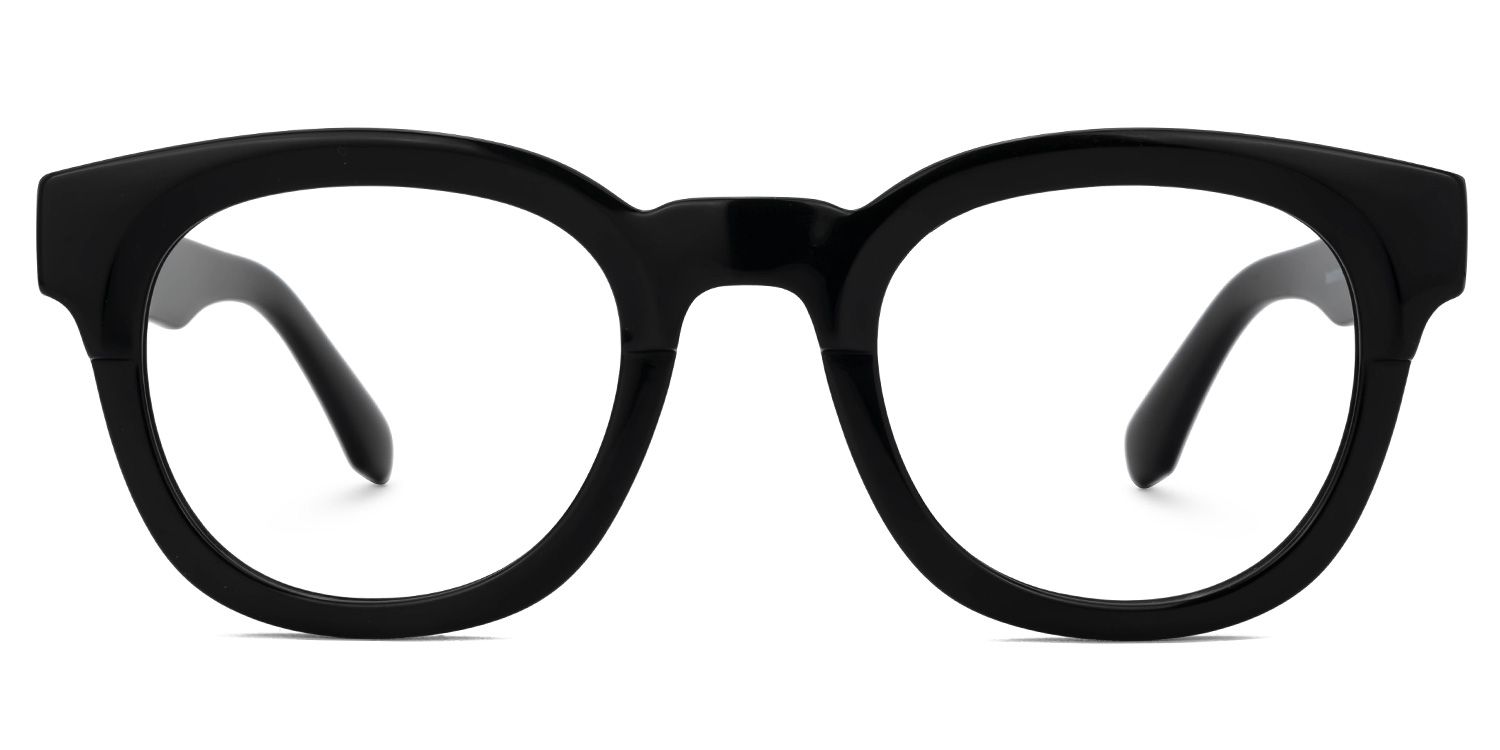 Affordable Black Frame Foraker Round Glasses | ZEELOOL Canada0