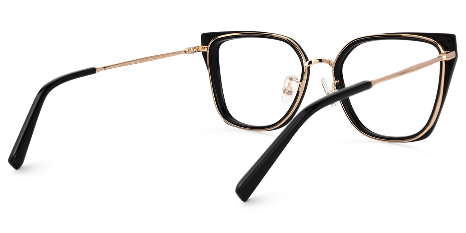 Martine Square Black Eyeglasses and Glasses Frames3
