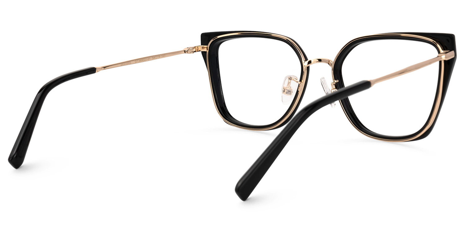 Martine Square Black Eyeglasses and Glasses Frames3