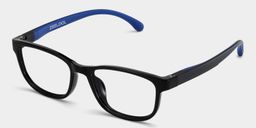 Robin Rectangle Black Blue Glasses2