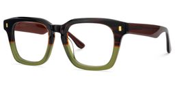 Marleni Square Brown Green Glasses3