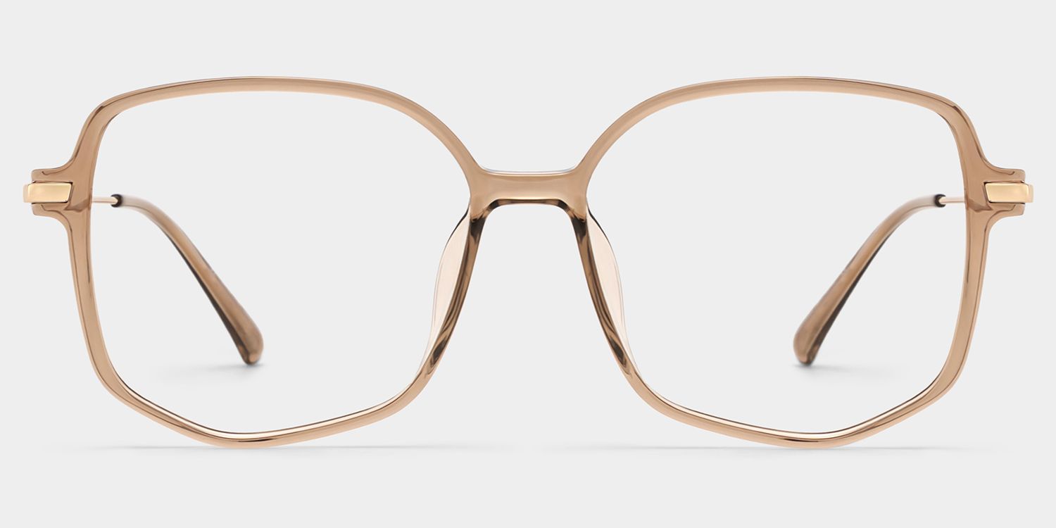 Payton Geometric Beige Frame Glasses | ZEELOOL Canada0