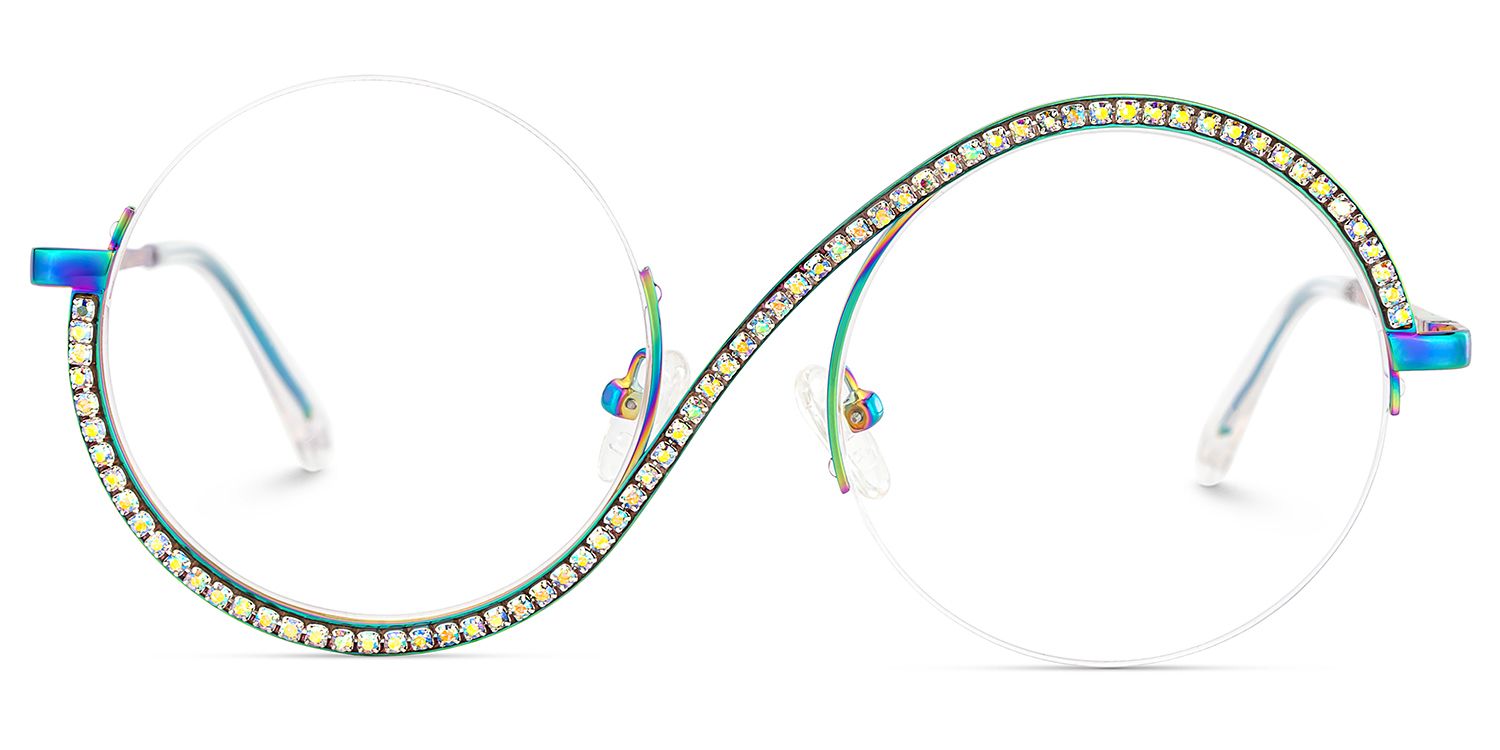 Women's Half Frame Glasses With Diamonds1