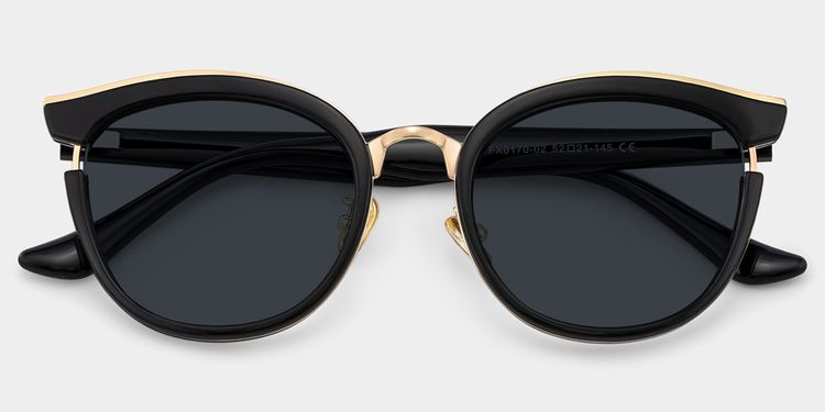 Laraine Cat Eye Black Sunglasses