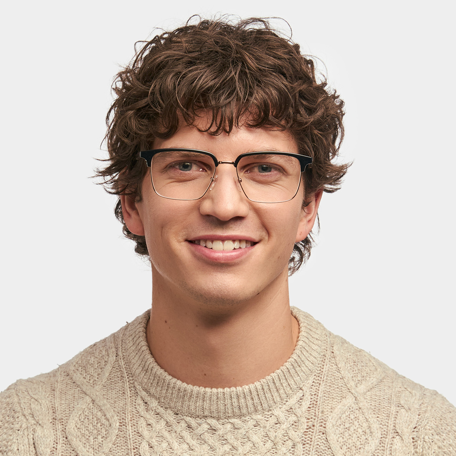 ZEELOOL Booker Square Black-Gold Glasses