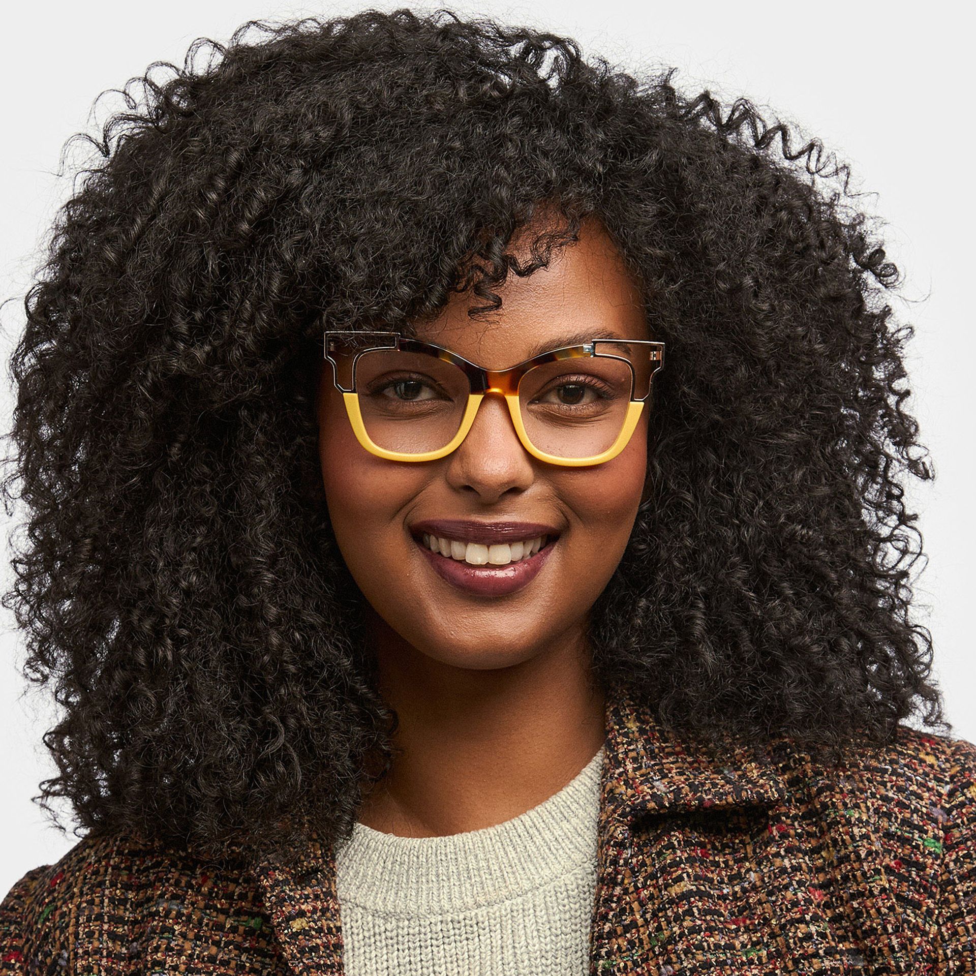 Rhoden Yellow Cateye Frame Glasses | Zeelool0