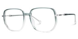 Joana Geometric Blue Clear Glasses3