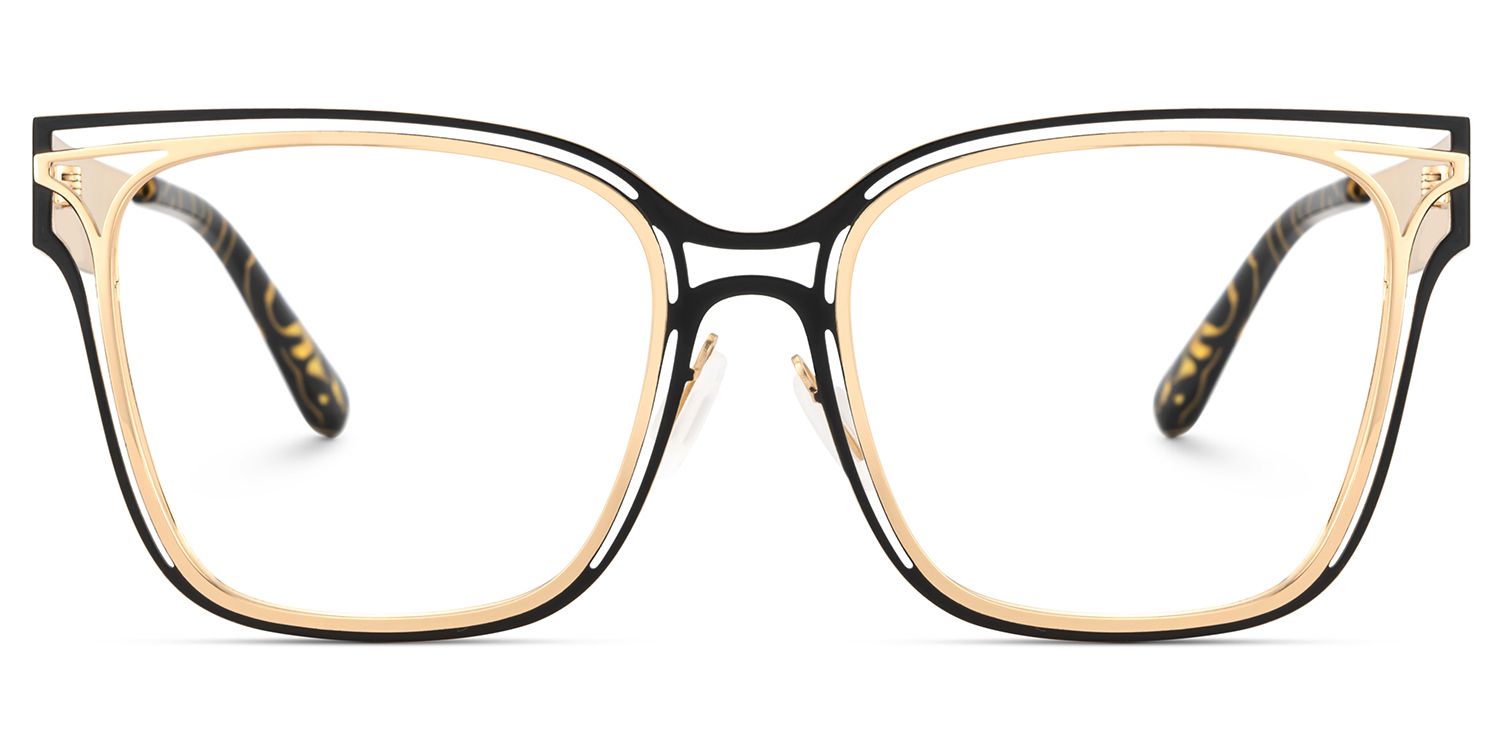 Women's Metal Glasses with Golden Tortoise Temples Online1