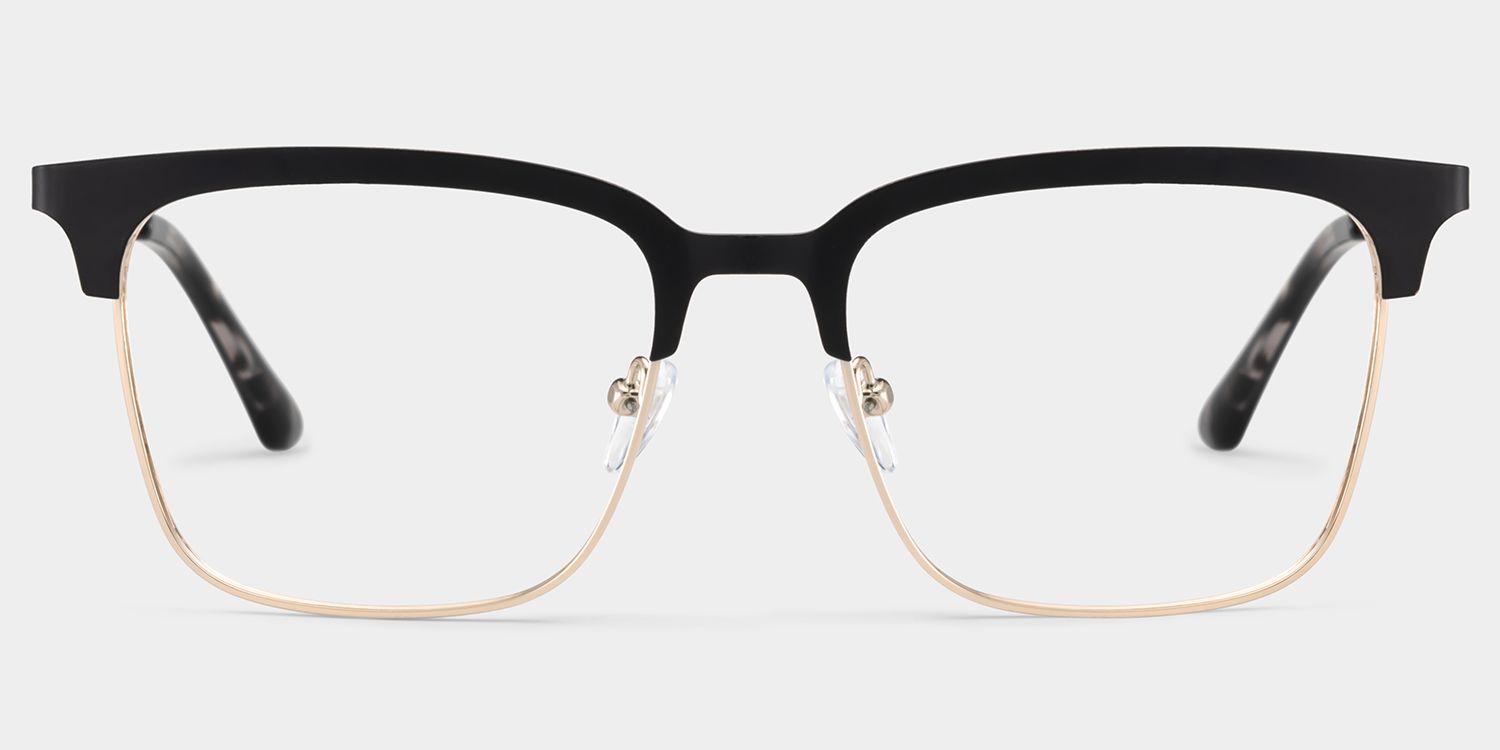 Cleo Black Gold Frame Glasses with Browline Frame Online | ZEELOOL Canada1