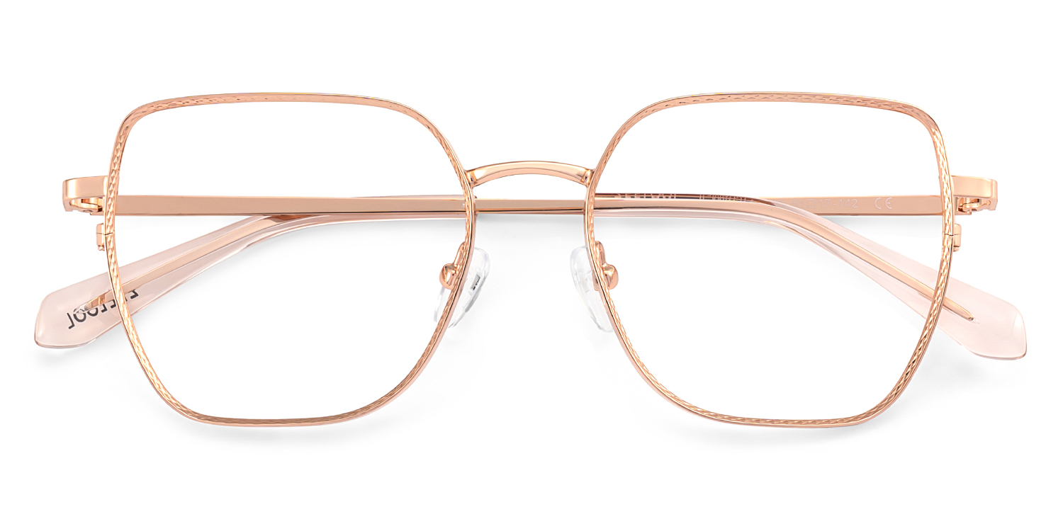 Fife Geometric Rose Gold Glasses2