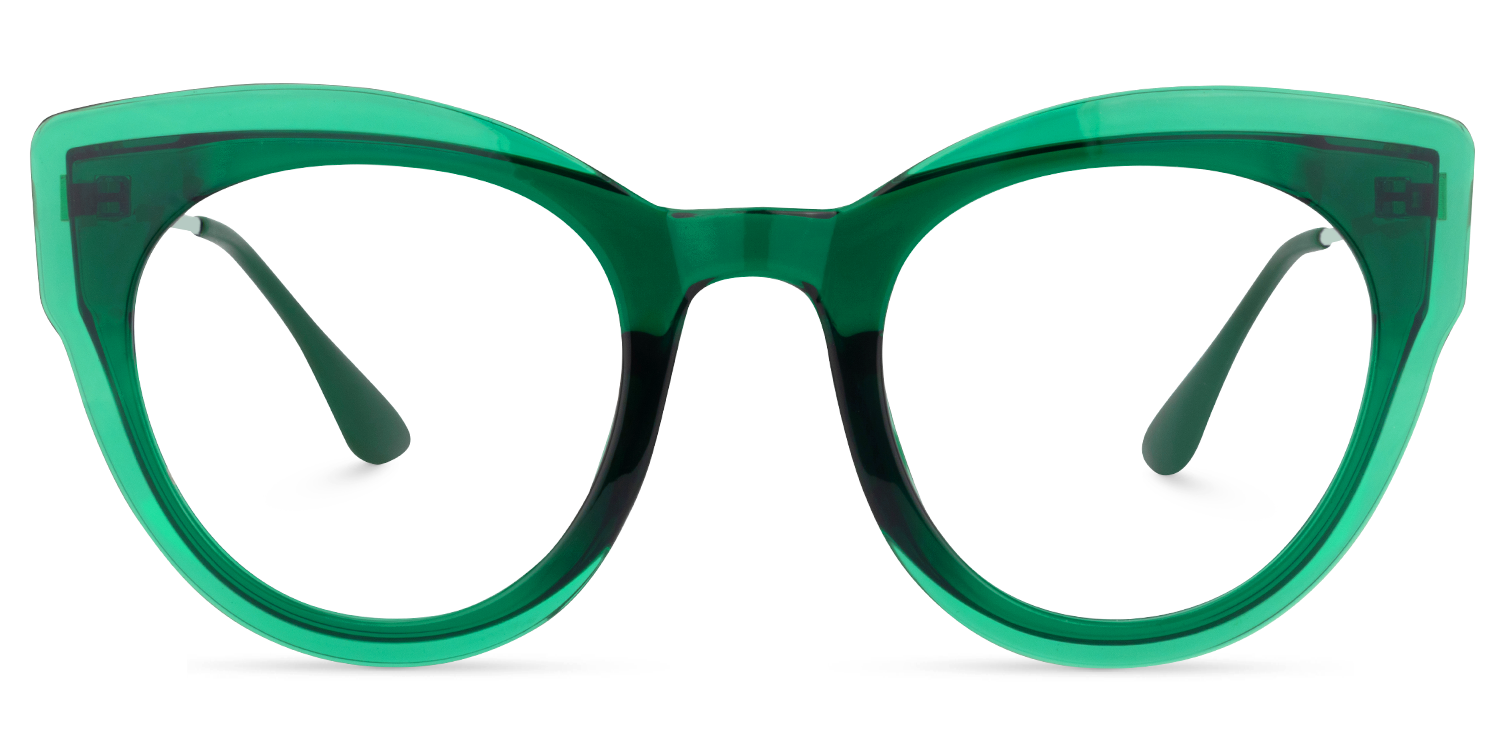 Cat Eye Dark Green Glasses | ZEELOOL Canada0