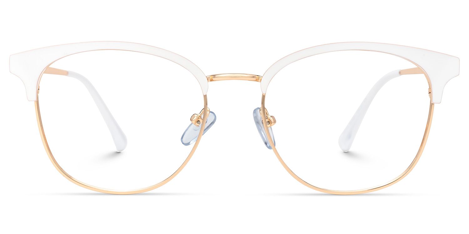 Larkins Round White Glasses | ZEELOOL Canada0