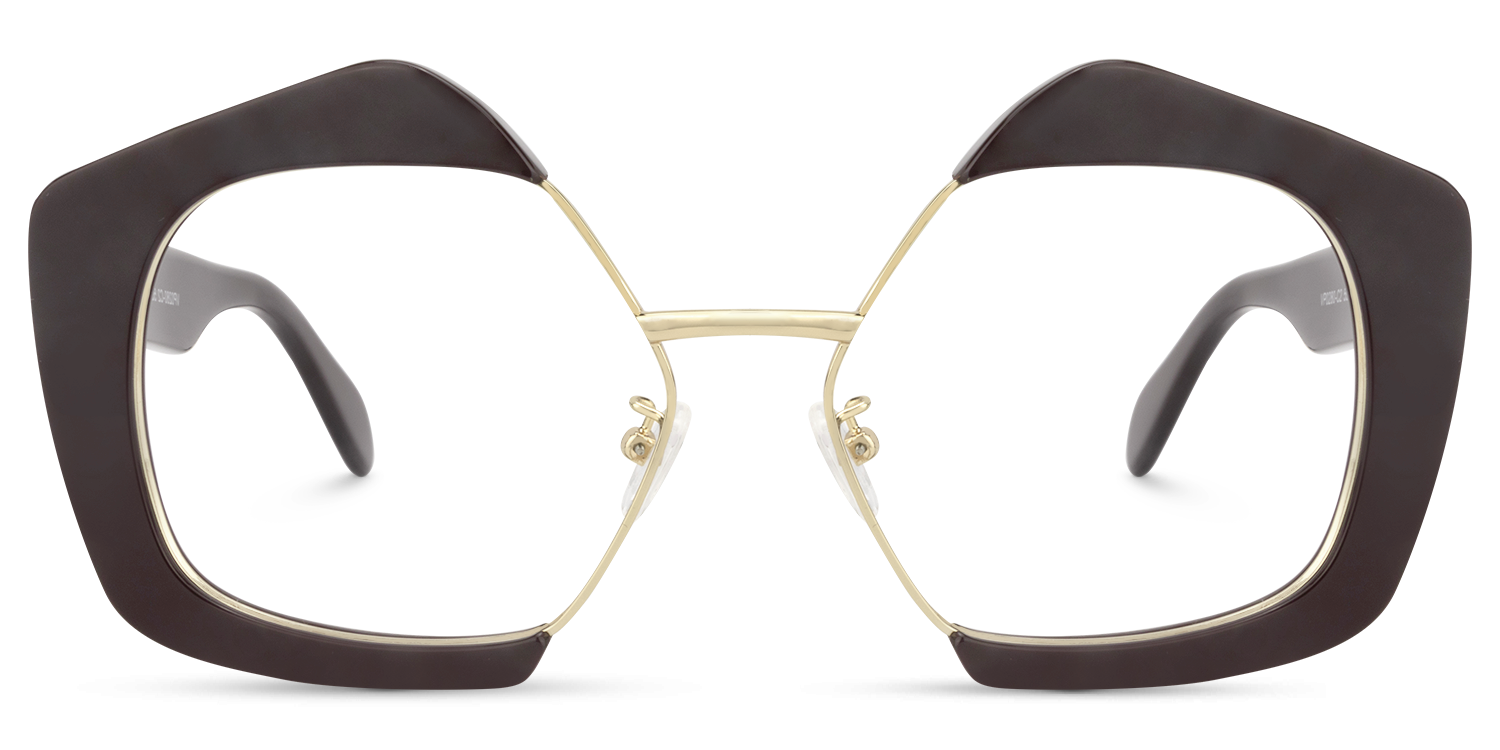 Geometric Brown Glasses | ZEELOOL Canada0
