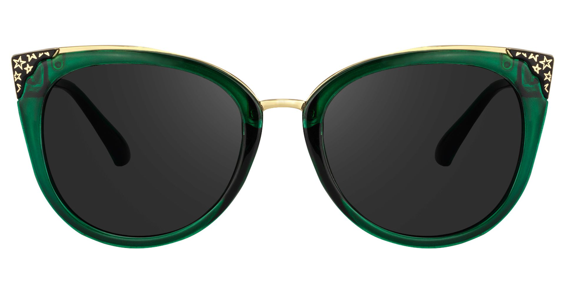Dalton Cat Eye Sunglasses with Dark Green Frames0