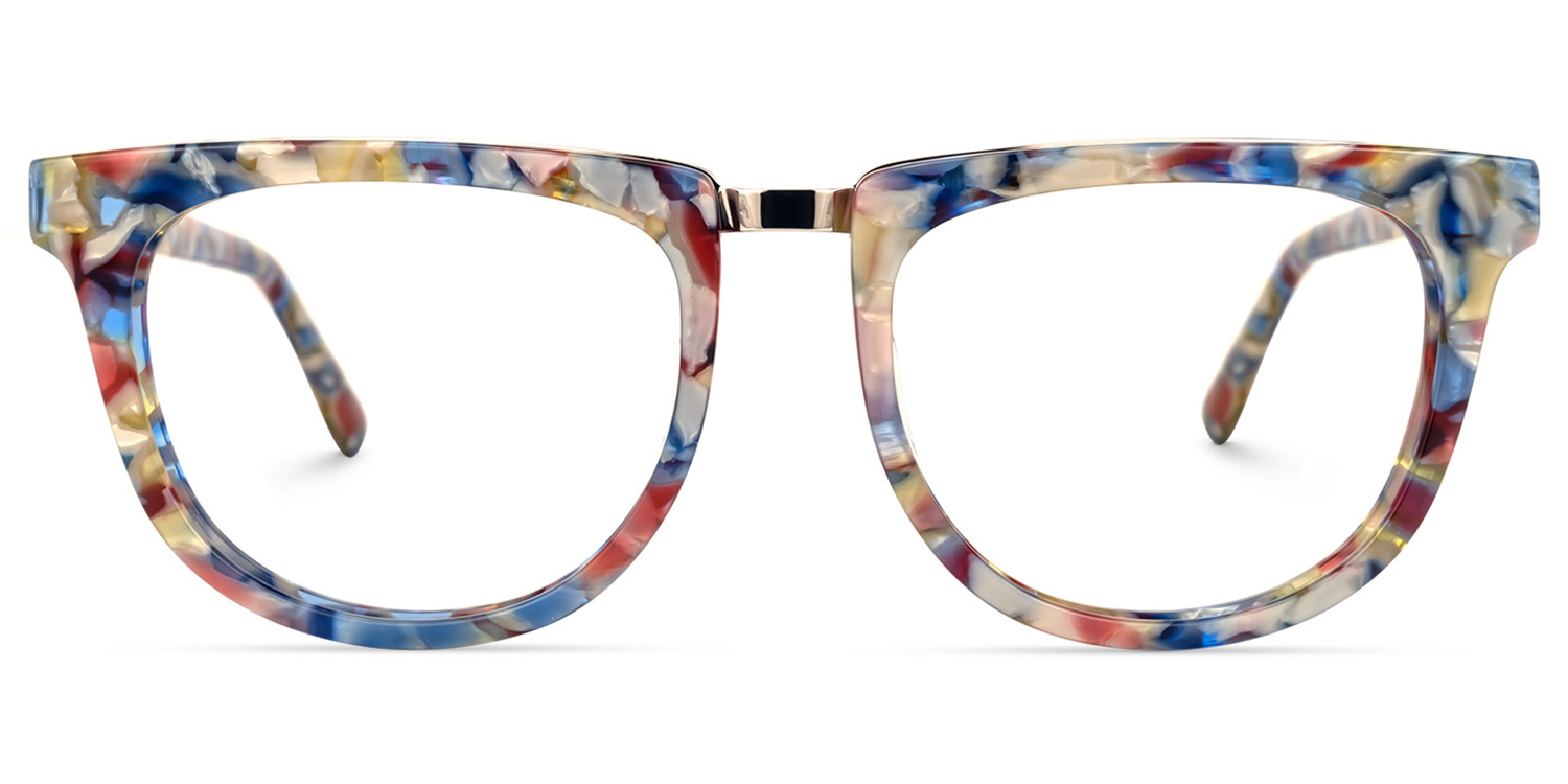 Dechan Square Blue-Floral Glasses | ZEELOOL Canada0