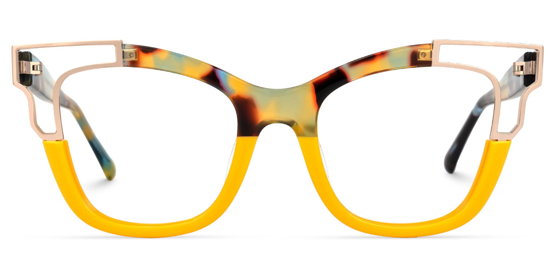 Rhoden Yellow Cateye Frame Glasses | Zeelool2