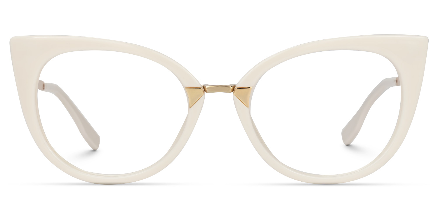 Jacqueline Cateye White Glasses0