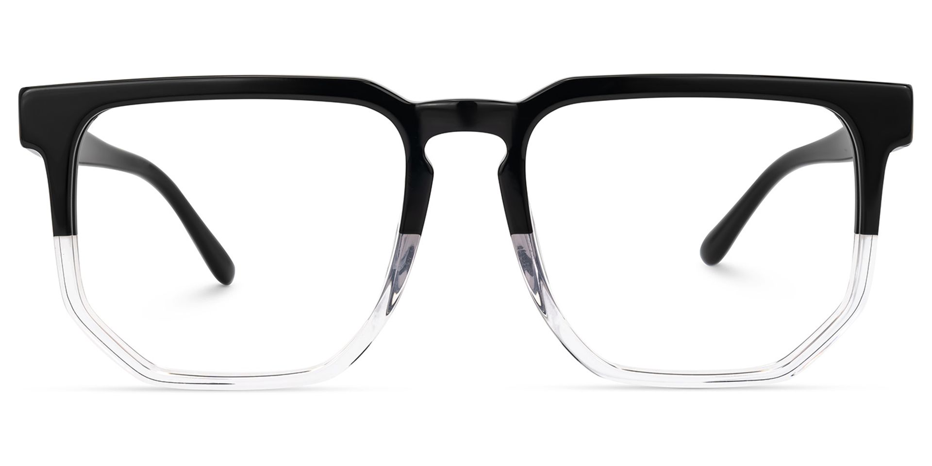 Matherne Square Glasses and Black-Crystal Frames0