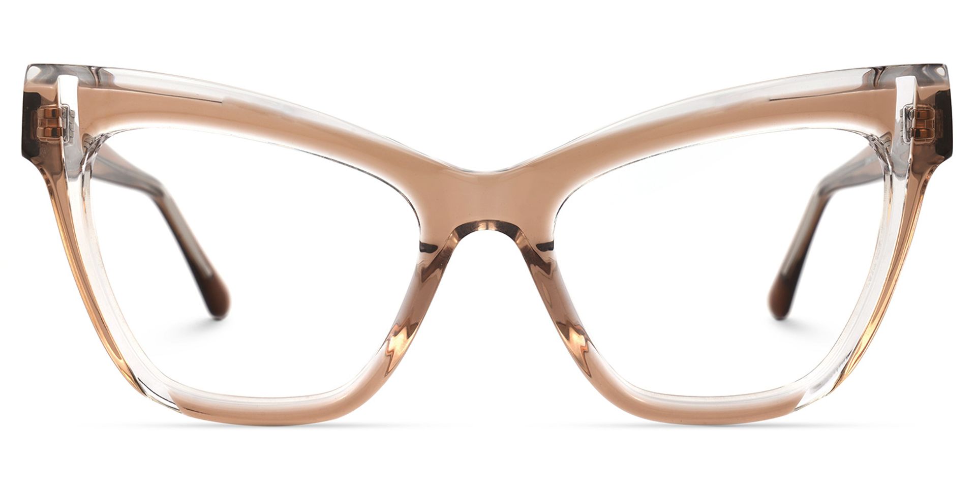 Saucie Light Brown Cat eye Frame Glasses | Zeelool0