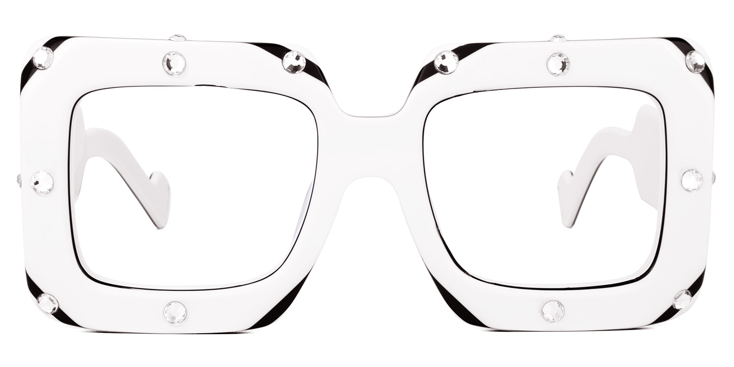 Yuri Square White Glasses | ZEELOOL Canada0