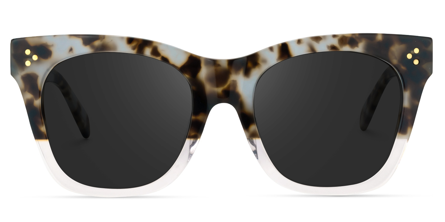 Tandy Rectangle Light-Tortoise Sunglasses