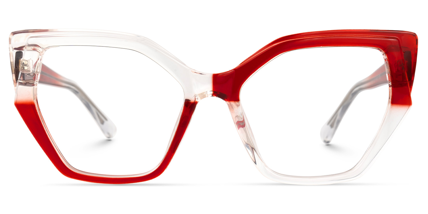 Lorena Geometric Red Glasses | ZEELOOL Canada0