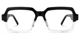 Jack Rectangle Black & Clear Glasses2