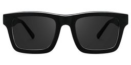 Riley Rectangle Dark-Gray Sunglasses0