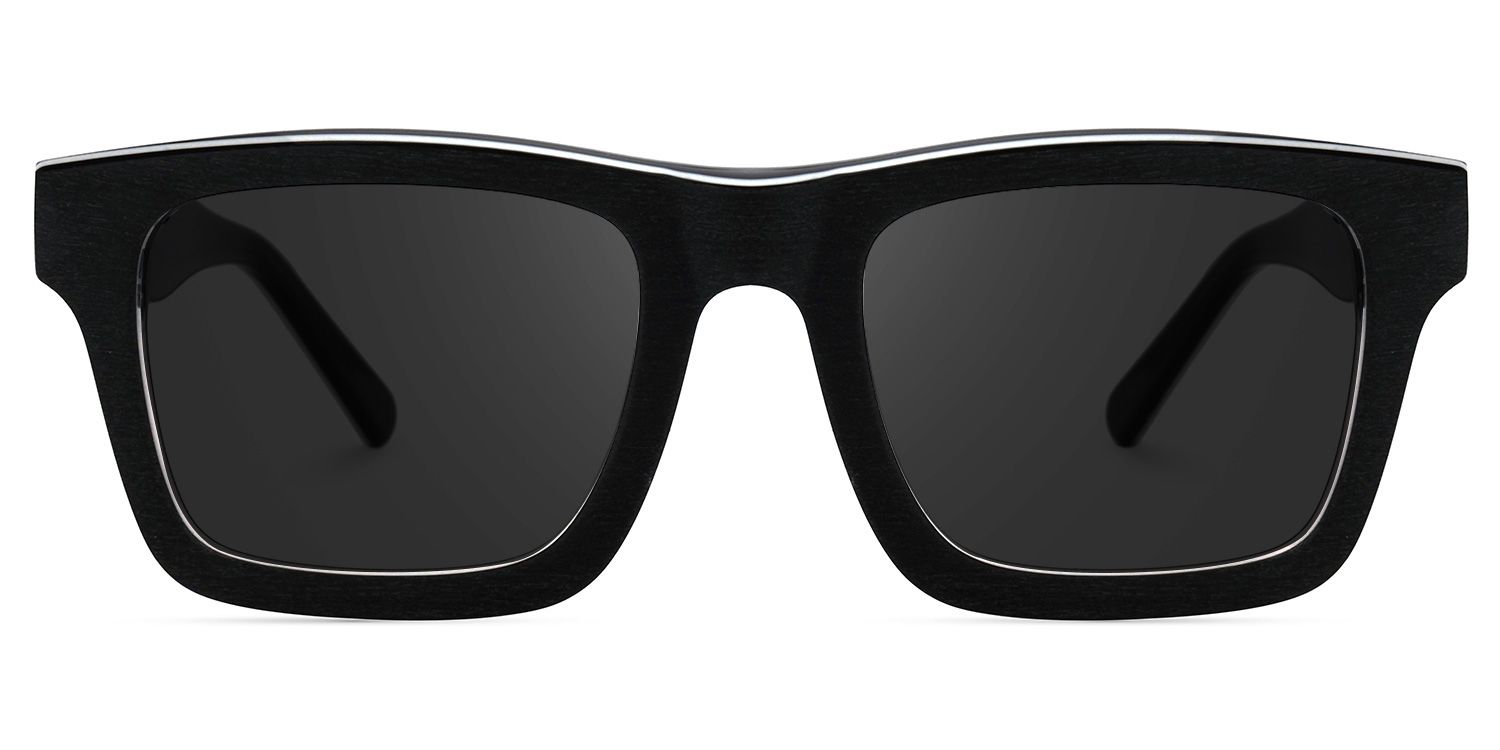 Riley Rectangle Sunglasses with Acetate Dark-Gray Frames | ZEELOOL CA0