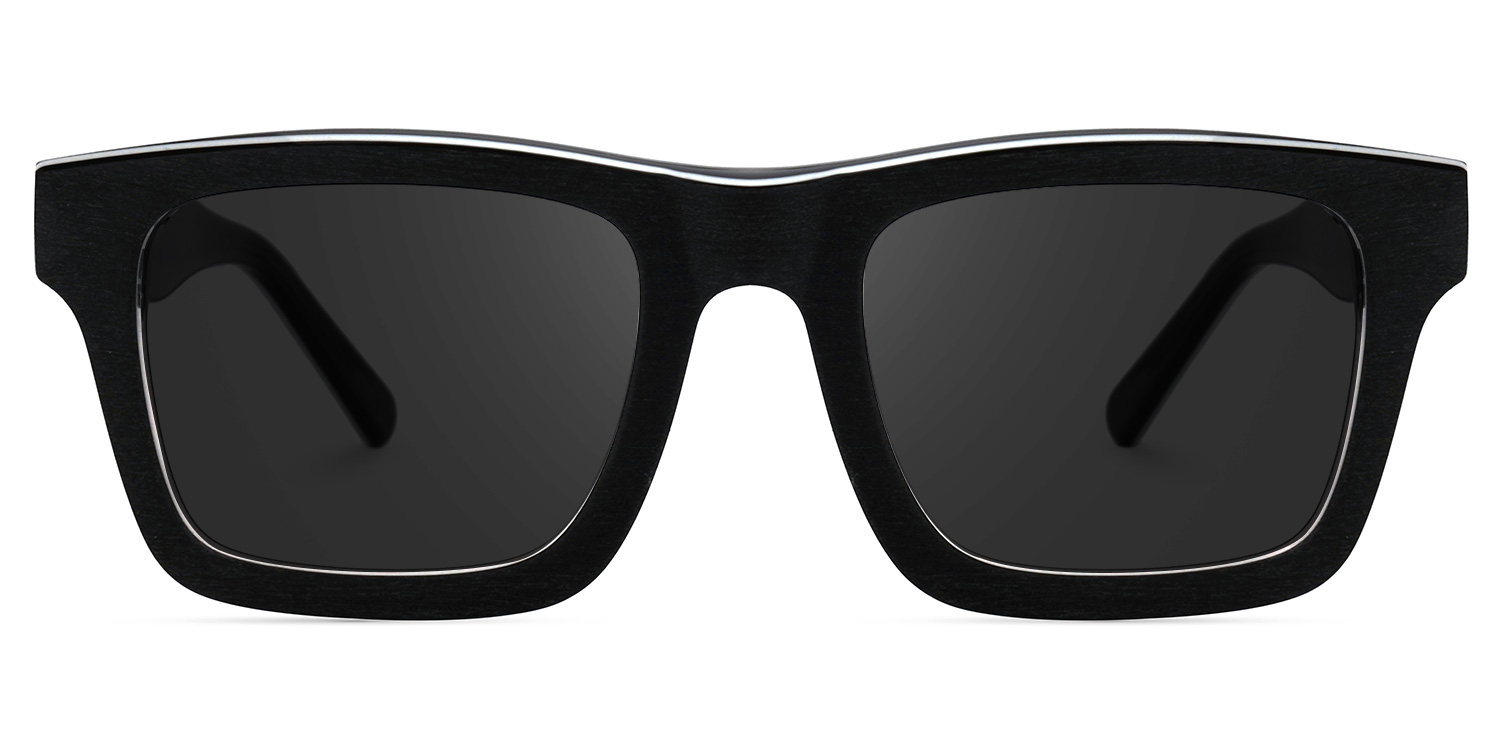 Riley Rectangle Dark-Gray Sunglasses
