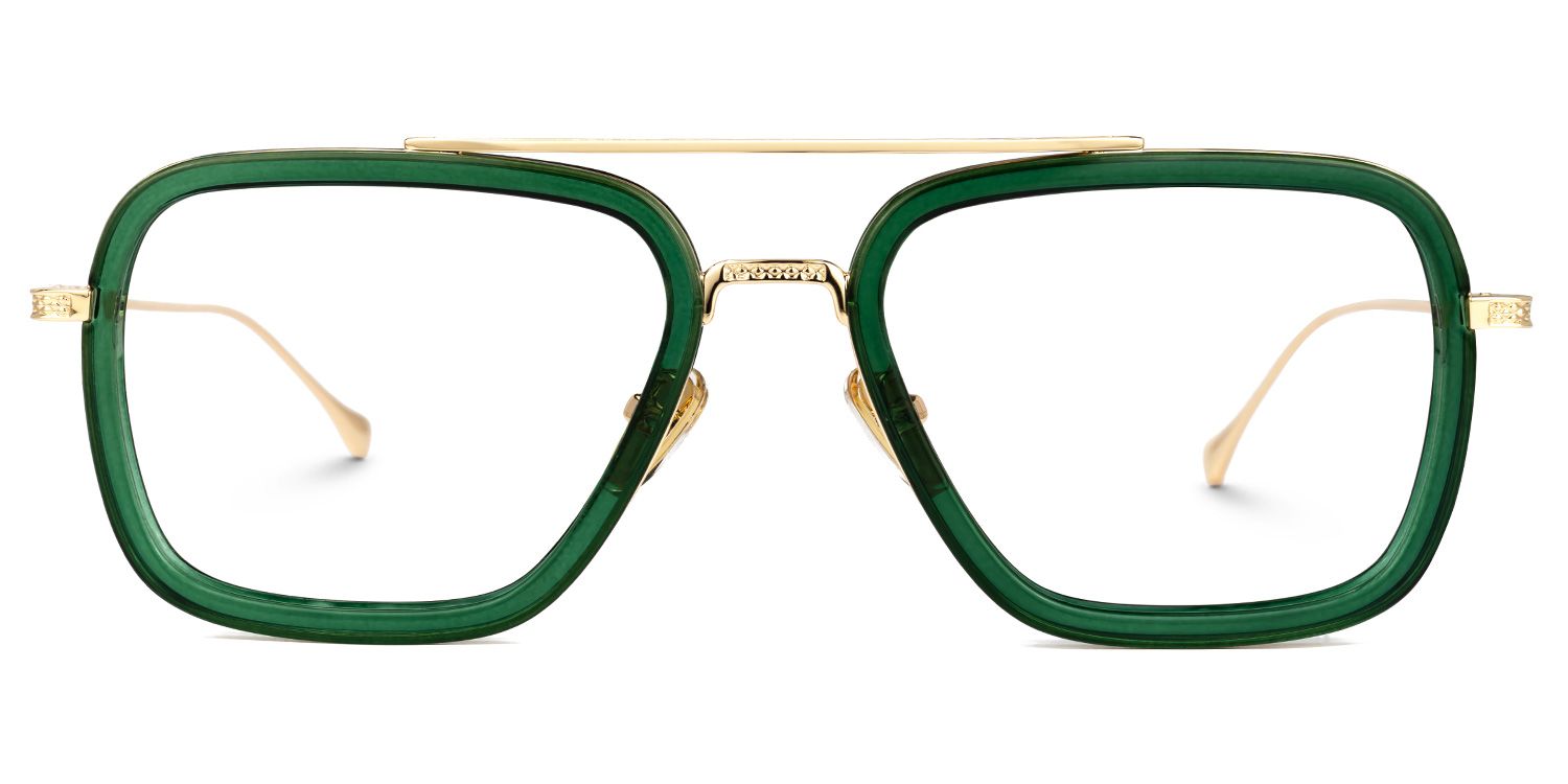 Gifford Rectangle Green Frame Glasses | ZEELOOL Canada0