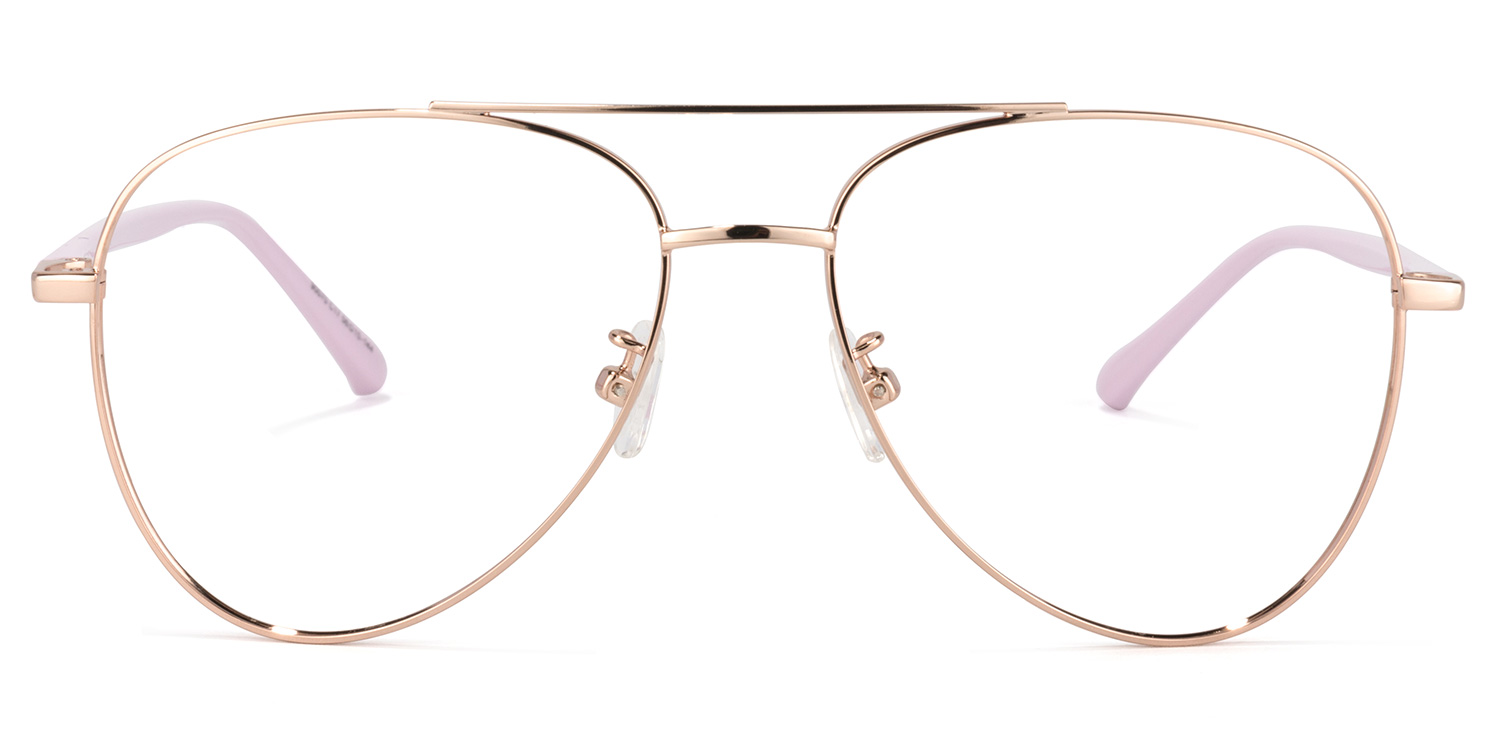 Paige Aviator Rose-Gold Glasses0