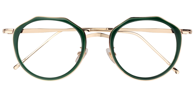 Geometric Green Glasses | ZEELOOL Canada1