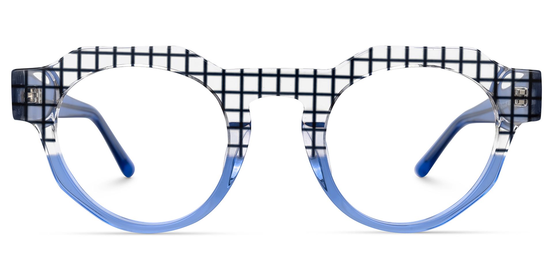 Karla Geometric Blue Glasses | ZEELOOL Canada0