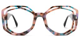 Bobbie Geometric Pink-Tortoise Glasses0