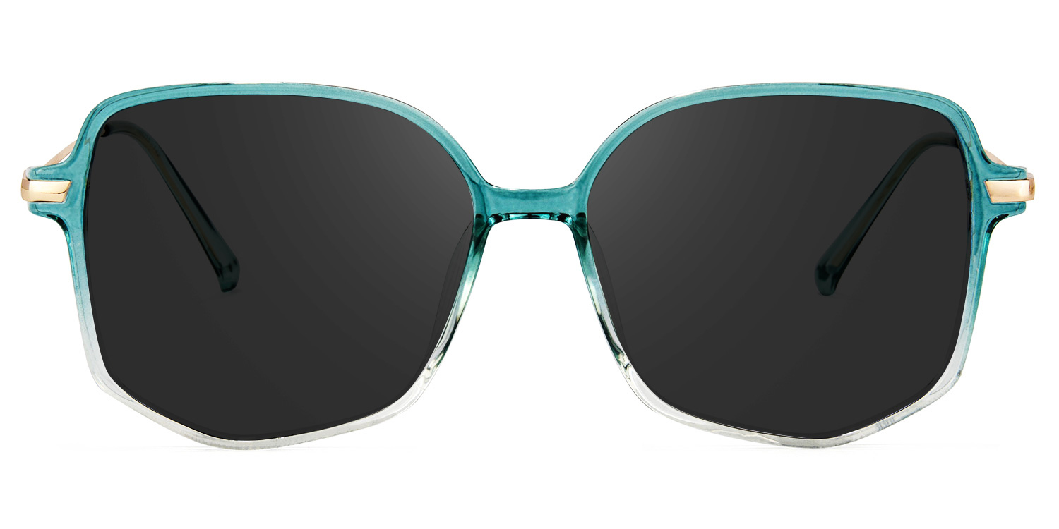 Payton Geometric Green Sunglasses